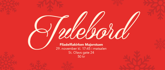 Julebord, 29. nov, Filadelfiakirken Majorstuen