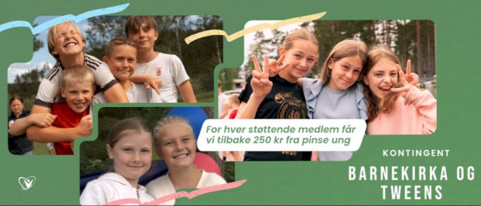 Kontingent til BARNEKIRKA OG TWEENS