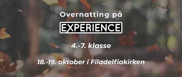 Experience-overnatting (4.-7. kl.)