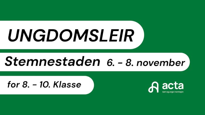 Ungdomsleir Stemnestaden 2026