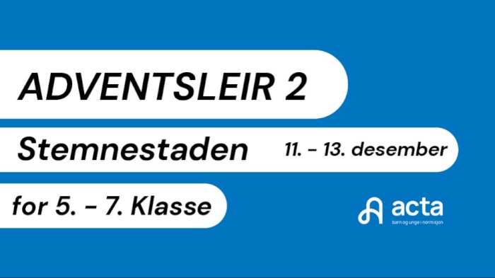 Adventsleir 2 Stemnestaden 2026