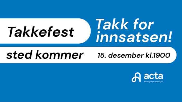 Takkefest! Takk for innsatsen 2026!