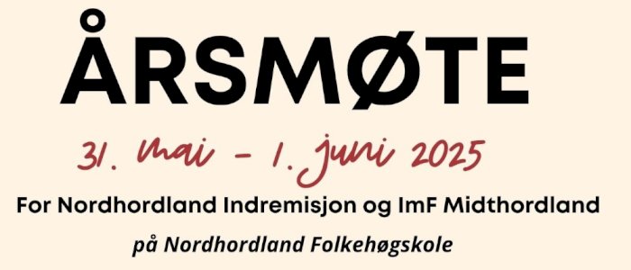 Påmelding måltider og utsendingar årsmøte 2025