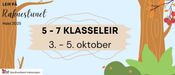5.-7.klasseleir 3.-5.oktober 2025