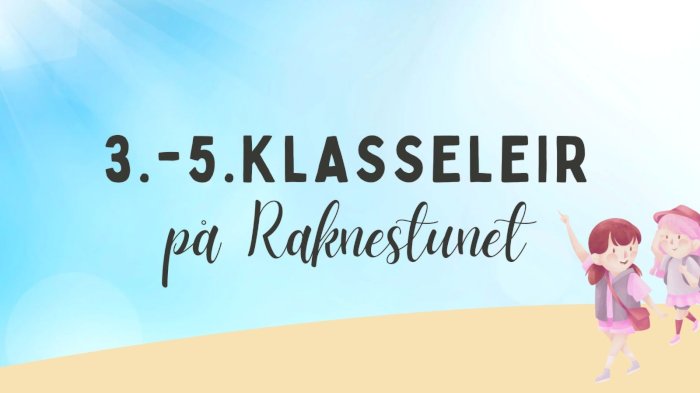 3.-5.klasseleir 31.juli - 2.august 2026