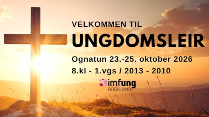 Ungdomsleir 23. - 25. oktober 2026