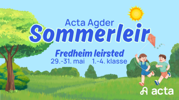 Acta Sommerleir 1.-4. trinn  29. - 31. mai - Fredheim Leirsted
