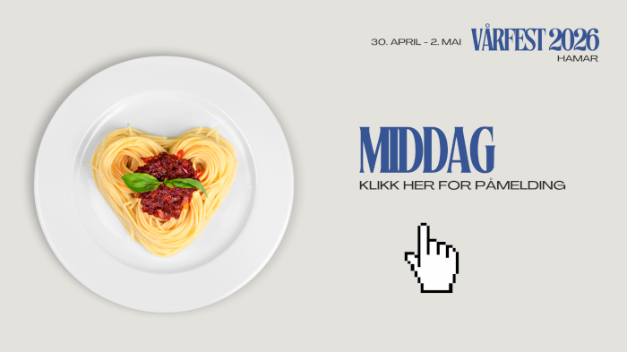 Middag Vårfest 2026 (lørdag)