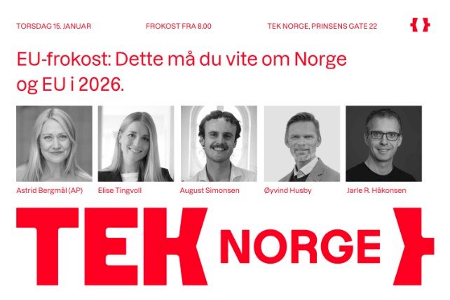Frokostmøte: Dette må du vite om Norge og EU i 2026.