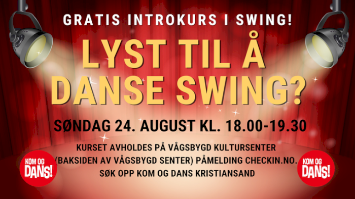 Gratis introkurs i Swing hos Kom og Dans Kristiansand søndag 24. mars!