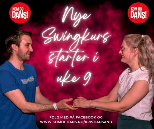 Swing og West Coast Swing kurs hos Kom og Dans Kristiansand i Vågsbygd kultursenter!