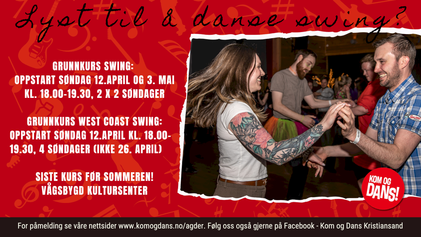 Grunnkurs i Swing hos Kom og Dans Kristiansand i Vågsbygd kultursenter!