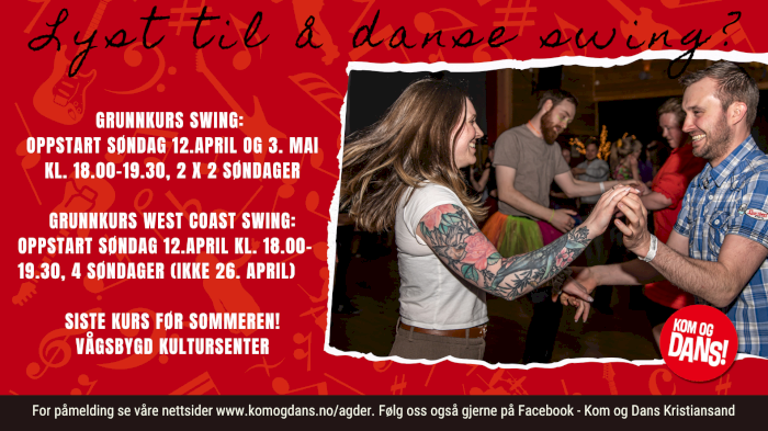 Grunnkurs i Swing hos Kom og Dans Kristiansand i Vågsbygd kultursenter!