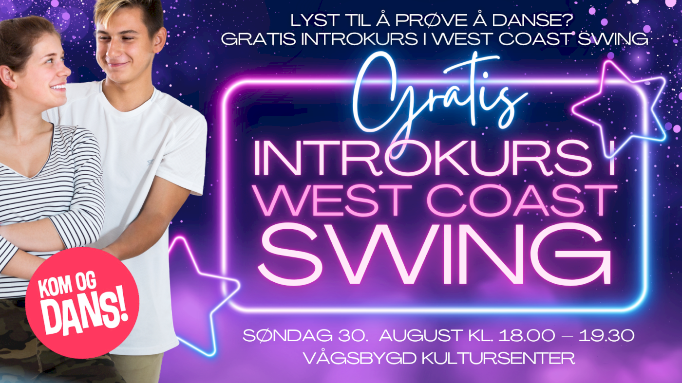 Gratis introkurs i  West Coast Swing hos Kom og Dans Kristiansand søndag 30. august!