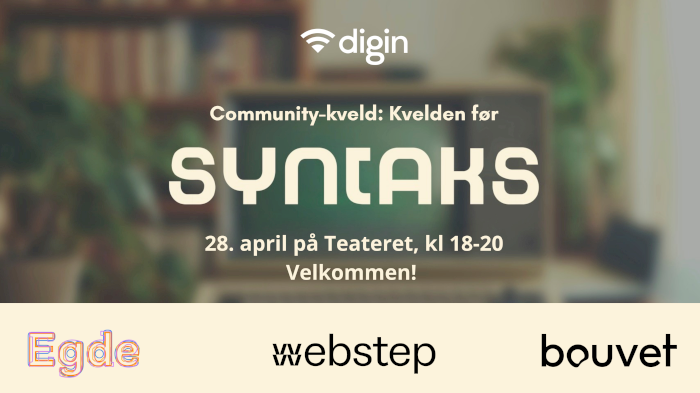 Community-kveld: kvelden før Syntaks!