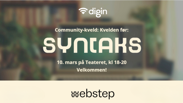 Community-kveld: kvelden før Syntaks 2027!