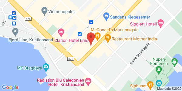 Kart som viser hvor arrangementet foregår