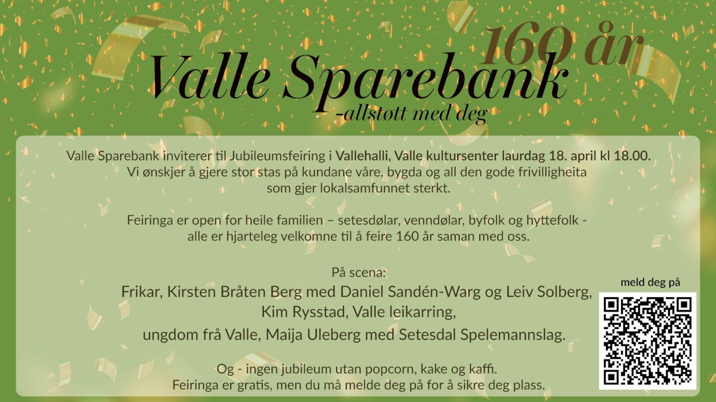 Valle Sparebank 160 årsjubileum