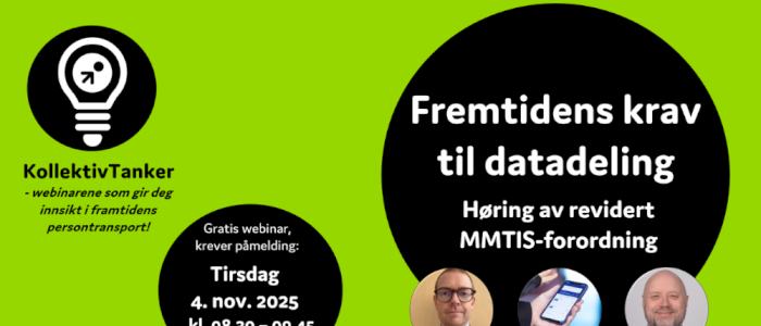 Webinar: Fremtidens krav til datadeling - Høring av revidert MMTIS-forordning