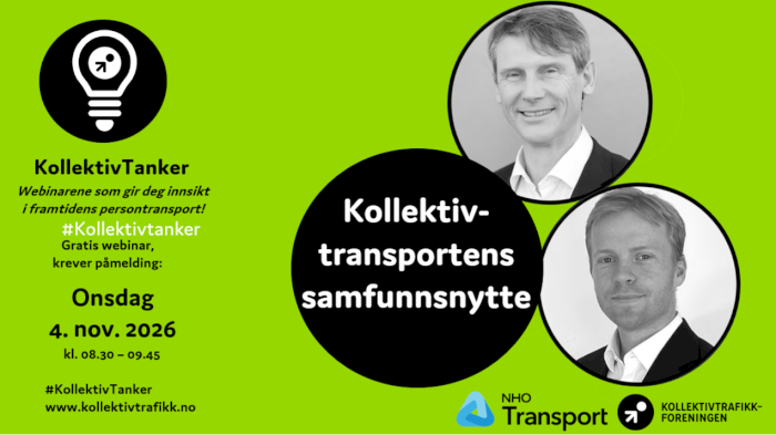 Webinar #Kollektivtanker: Kollektivtransportens samfunnsnytte