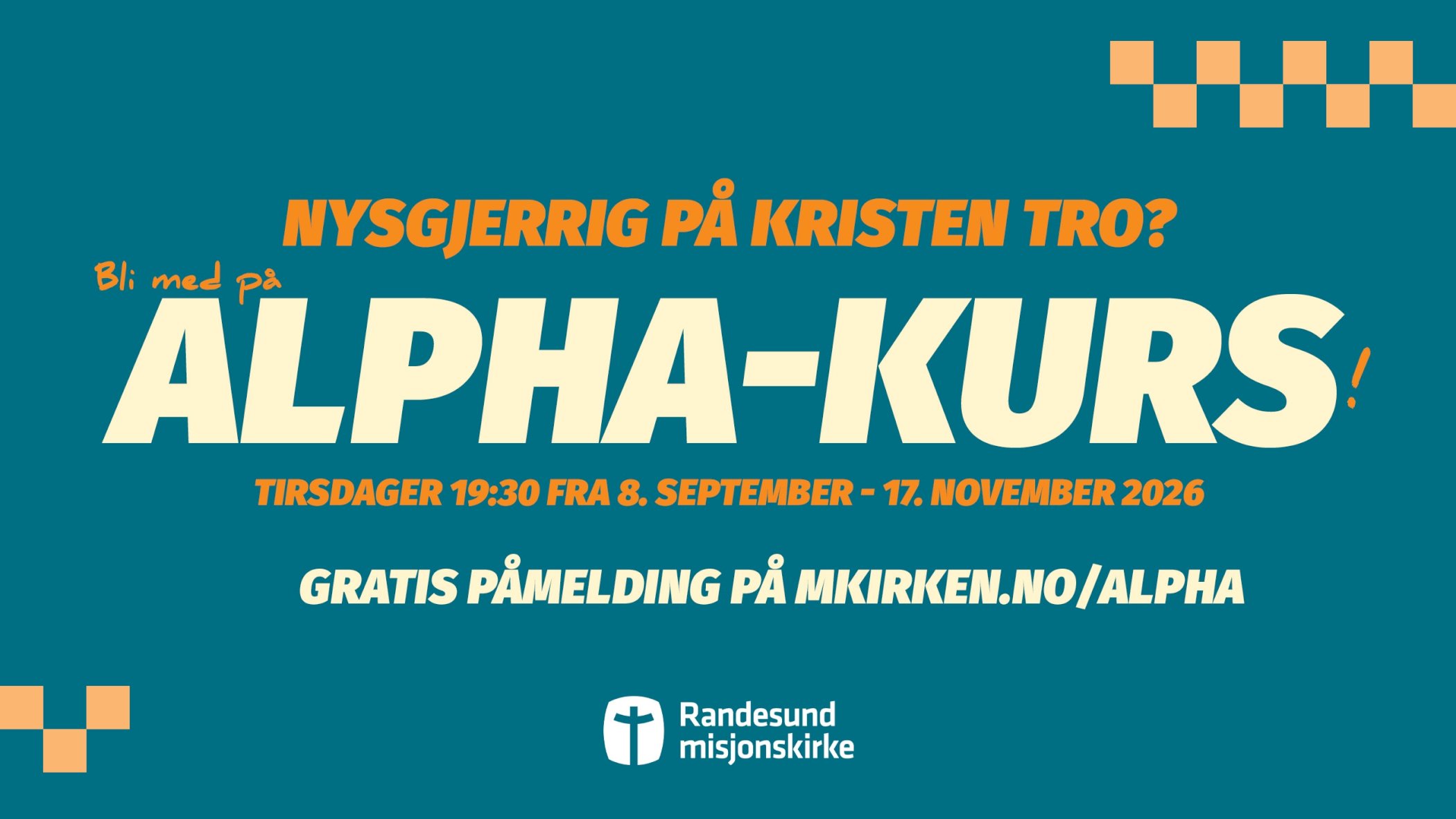 Alpha-kurs i Randesund misjonskirke - Høsten 2026