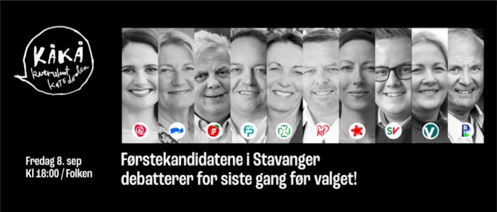 Den store valgdebatten: Førstekandidatene i Stavanger debatterer for siste gang før valget