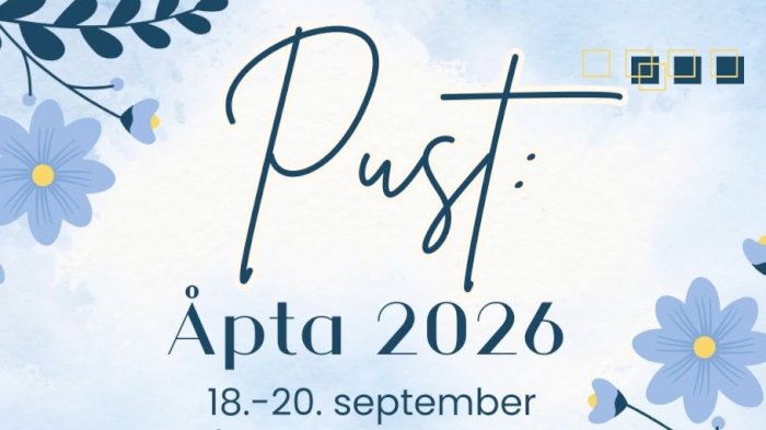 Pust - Åpta 2026