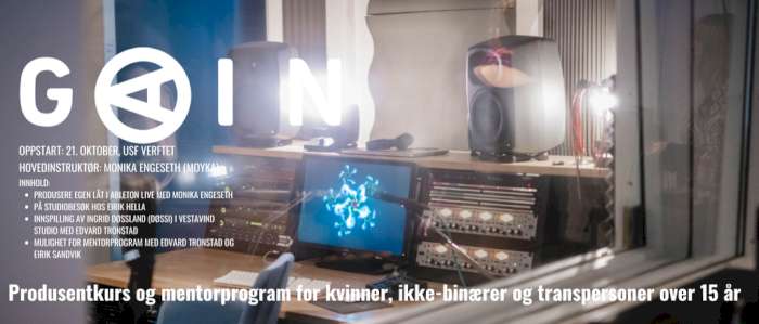 GAIN - Musikkprodusentkurs for kvinner, ikke-binære og transpersoner over 15 år - Høst 2024