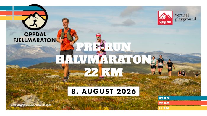 Oppdal fjellmaraton, pre-run halvmaraton (22 km) med VPG