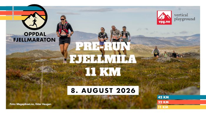 Oppdal fjellmaraton, pre-run fjellmila (11 km) med VPG