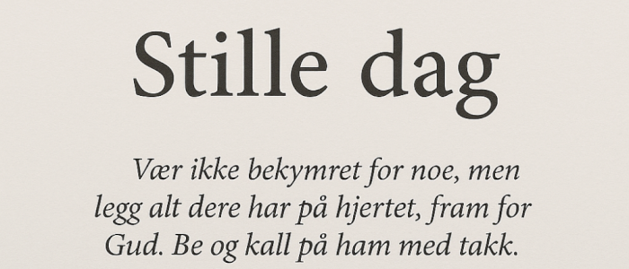 Stille dag  Håne Frikirke