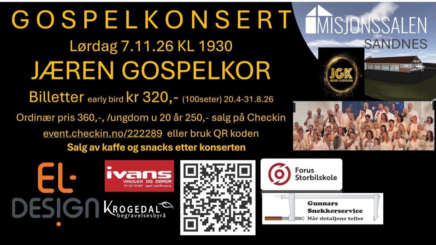 Gospelkonsert med Jæren Gospelkor