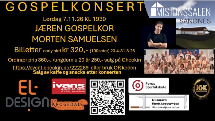 Gospelkonsert med Jæren Gospelkor og Morten Samuelsen