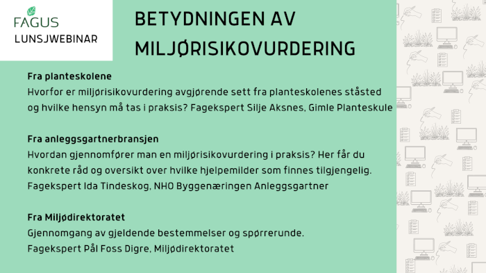 Lunsjwebinar: Betydningen av miljørisikovurdering i grøntanleggsbransjen