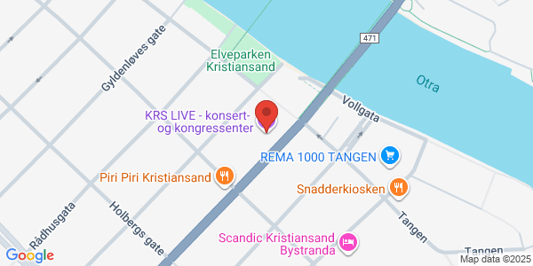 Kart som viser hvor arrangementet foregår