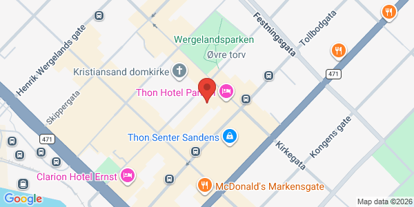 Kart som viser hvor arrangementet foregår