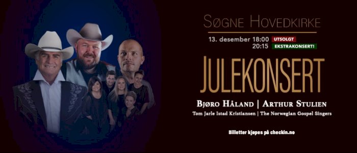 Julekonsert med Bjøro Håland, Arthur Stulien, Tom Jarle Istad Kristiansen & Norwegian Gospel Singers