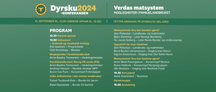 Dyrskukonferansen 2024 - Fullt