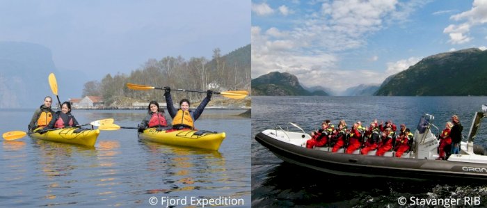 Opplev din region! - Fjordrafting og kajakk i Lysefjorden