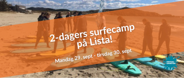 2-dagers Surfecamp på Lista med overnatting for 8. trinn og oppover