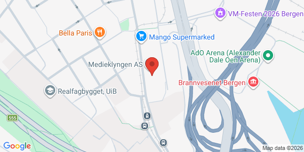 Kart som viser hvor arrangementet foregår
