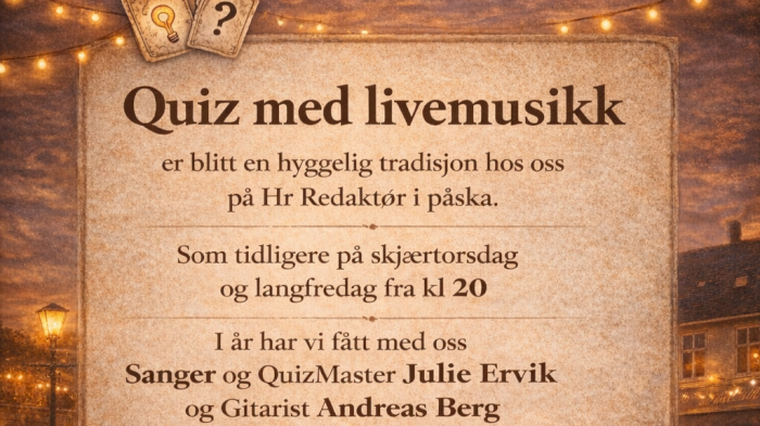 Quiz med Livemusikk i Påska 2026