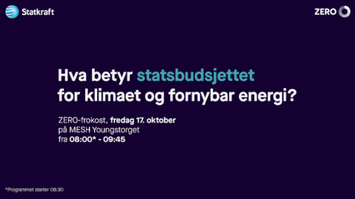 Zero-frokost: Hva betyr statsbudsjettet for klimaet og fornybar energi?