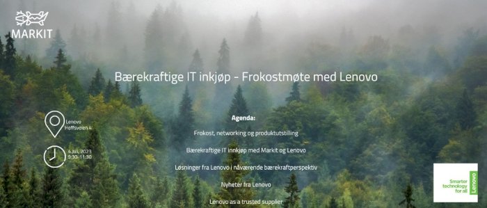 Bærekraftige IT innkjøp - Frokostmøte med Lenovo