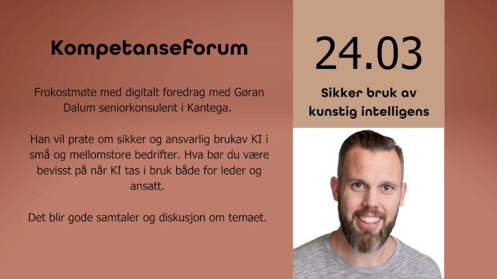Kompetanseforum: Sikker bruk av kunstig intelligens