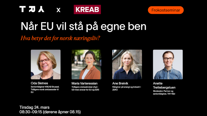 Når EU vil stå på egne ben – hva betyr det for norsk næringsliv?