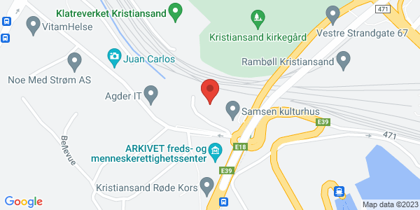 Kart som viser hvor arrangementet foregår