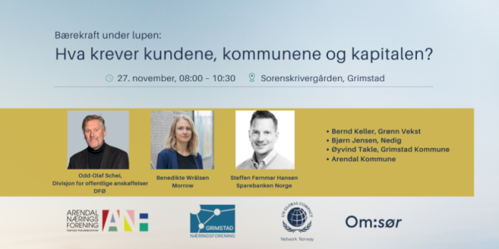 Bærekraft under lupen:                Hva krever kundene, kommunene og kapitalen?
