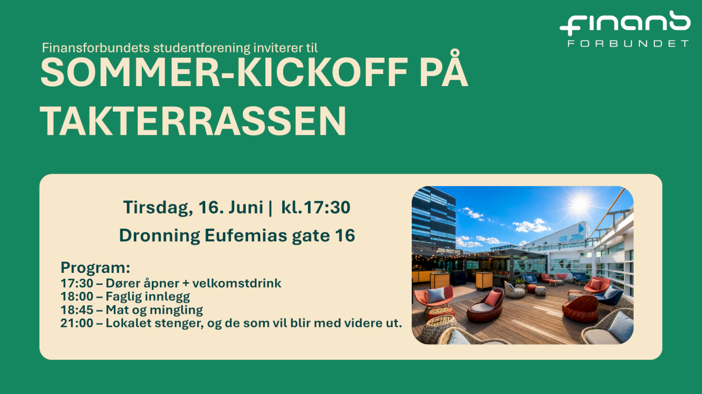 Sommer-kickoff på takterrassen med Finansforbundet student