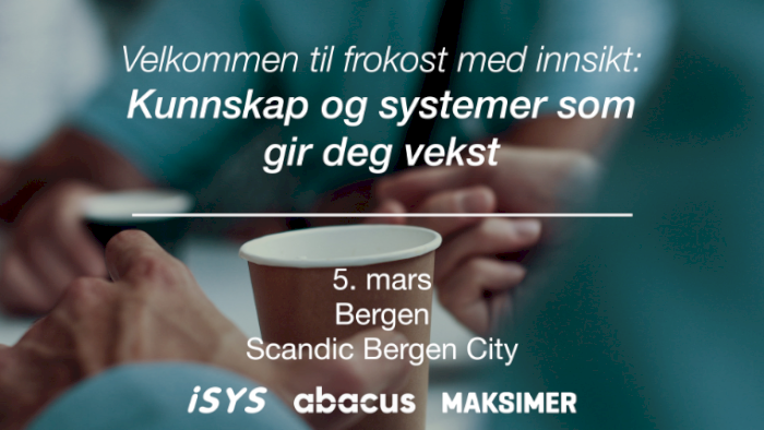 Frokost med innsikt: kunnskap og systemer som gir deg vekst - Bergen